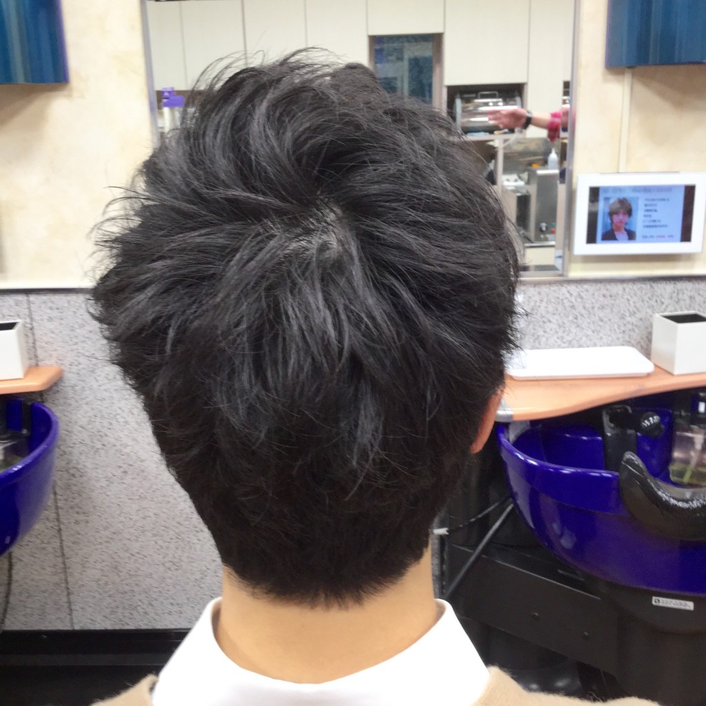 ショートヘアー フロントストレートパーマ アラカワhomme｜松本市メンズヘアーサロン アラカワオム