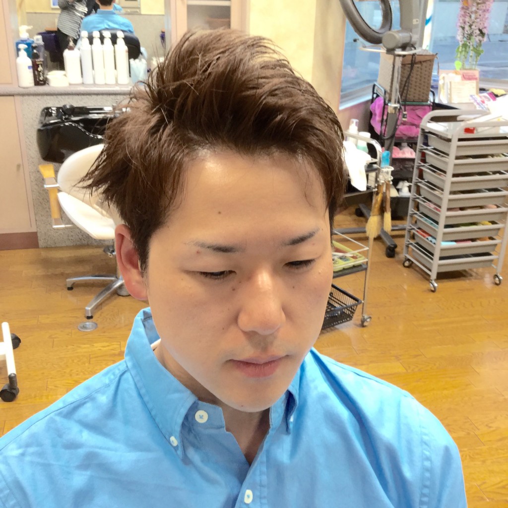 ショートヘアースタイルアップバング アラカワhomme｜松本市メンズヘアーサロン アラカワオム